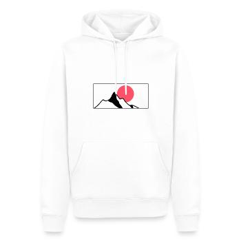 Soleil de montagne - Sweat à capuche Premium bio Homme - blanc - Devant - Nico (187cm)