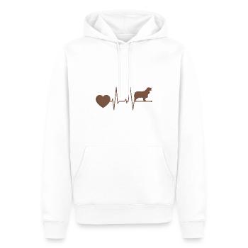 Cocker Chocolat Épagneul Maman Battement de cœur - Sweat à capuche Premium bio Homme - blanc - Devant - Nico (187cm)