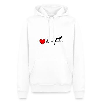 Deutsch Drahthaar DD Hund Herzschlag - Männer Premium Bio Hoodie - Weiß - Vorne - Nico (187cm)