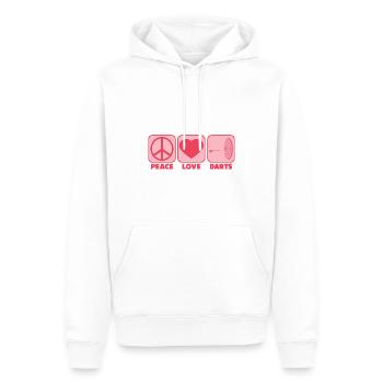 Dart Girl Mädchen Sprüche Lustige Pink Peace Love - Männer Premium Bio Hoodie - Weiß - Vorne - Nico (187cm)