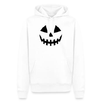 Face de citrouille - Sweat à capuche Premium bio Homme - blanc - Devant - Nico (187cm)