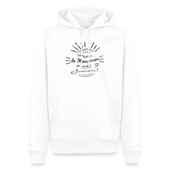 C'est le menuisier qui meuble ! - Sweat à capuche Premium bio Homme - blanc - Devant - Nico (187cm)
