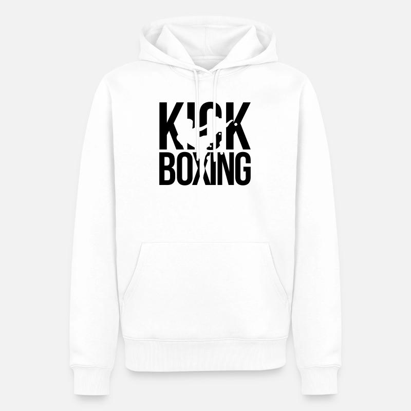 boxe kick boxing - Sweat à capuche Premium bio Homme - blanc