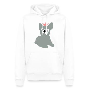 chien - Sweat à capuche Premium bio Homme - blanc - Devant - Nico (187cm)