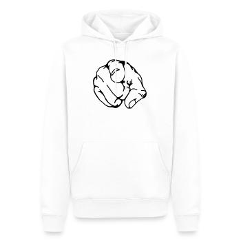 hand faust finger - Männer Premium Bio Hoodie - Weiß - Vorne - Nico (187cm)