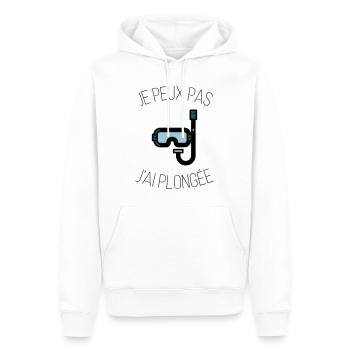 je peux pas j'ai plongée - Sweat à capuche Premium bio Homme - blanc - Devant - Nico (187cm)