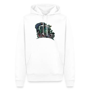 0922 F Kante - Männer Premium Bio Hoodie - Weiß - Vorne - Nico (187cm)