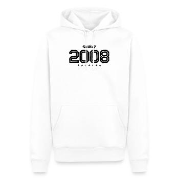 2008 année anniversaire - Sweat à capuche Premium bio Homme - blanc - Devant - Nico (187cm)