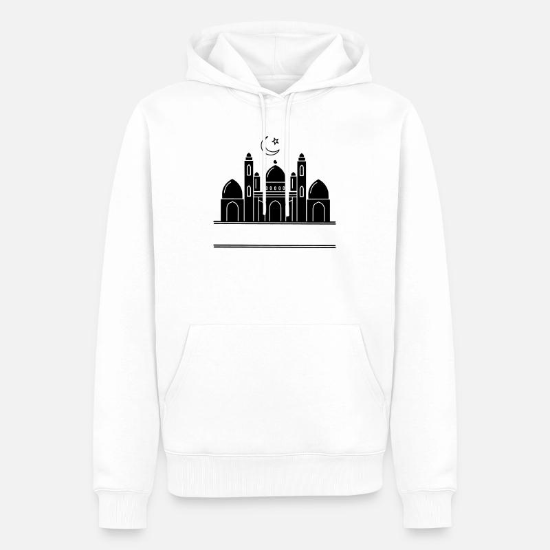 Moschee religiöses Bethaus mit Textleiste - Männer Premium Bio Hoodie - Weiß