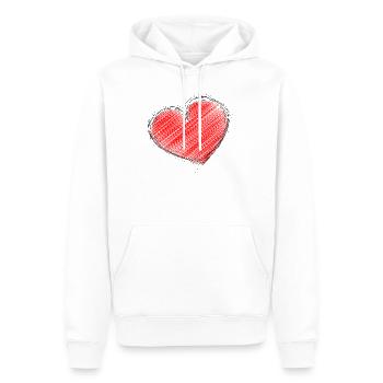HERZ. HERZ. HEILIGER VALENTIN. LIEBE. LIEBE. WEIHNACHTEN - Männer Premium Bio Hoodie - Weiß - Vorne - Nico (187cm)