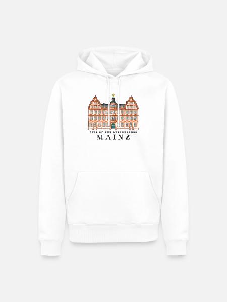 Mainz, Stadt des Buchdrucks, Deutschland - Männer Premium Bio Hoodie - Weiß