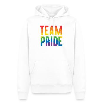 Mois de la fierté LGBT - Fierté d’équipe - Sweat à capuche Premium bio Homme - blanc - Devant - Nico (187cm)