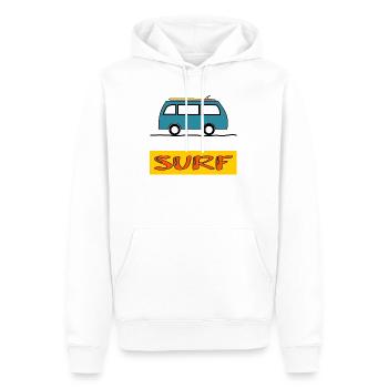 SURFEN. FISCH. STRAND. MEER. OZEAN. HUMOR. FEIERTAG - Männer Premium Bio Hoodie - Weiß - Vorne - Nico (187cm)