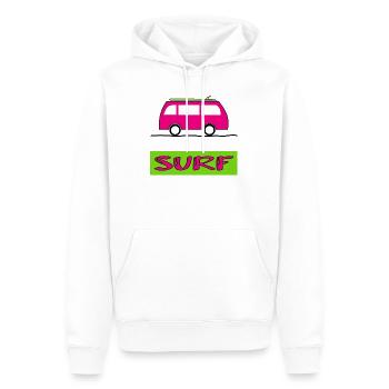 SURFEN. FISCH. STRAND. MEER. OZEAN. HUMOR. FEIERTAG - Männer Premium Bio Hoodie - Weiß - Vorne - Nico (187cm)