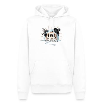 Vie à la plage Sunrise Arc - Sweat à capuche Premium bio Homme - blanc - Devant - Nico (187cm)