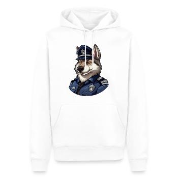 Polizei Wolf - Männer Premium Bio Hoodie - Weiß - Vorne - Nico (187cm)