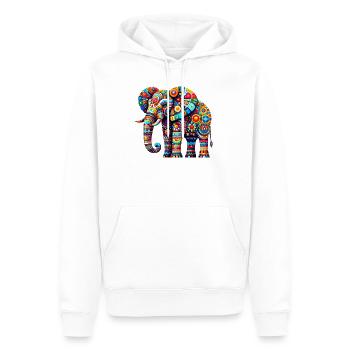 Éléphant - Sweat à capuche Premium bio Homme - blanc - Devant - Nico (187cm)