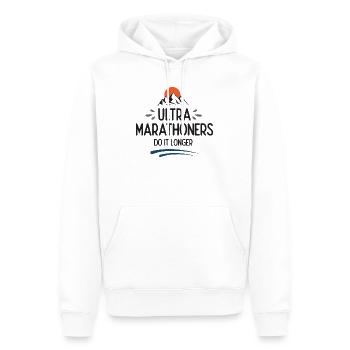 Les ultra-marathoniens le font plus longtemps - Sweat à capuche Premium bio Homme - blanc - Devant - Nico (187cm)