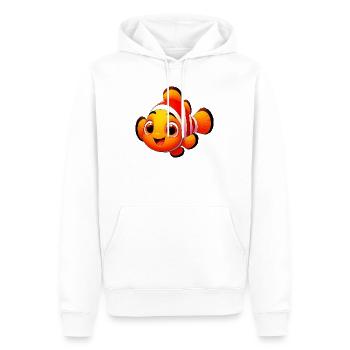 Poisson-clown - Sweat à capuche Premium bio Homme - blanc - Devant - Nico (187cm)