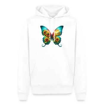 Schmetterlingsblumen Sonnenblumen Sonnenblumen - Männer Premium Bio Hoodie - Weiß - Vorne - Nico (187cm)