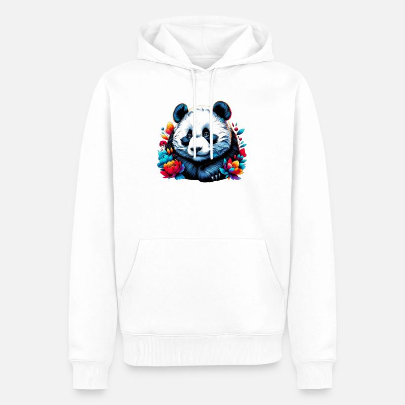 Panda - Sweat à capuche Premium bio Homme - blanc