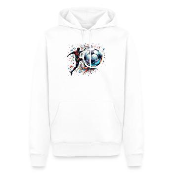 joueur de football dynamique jouant au football - Sweat à capuche Premium bio Homme - blanc - Devant - Nico (187cm)