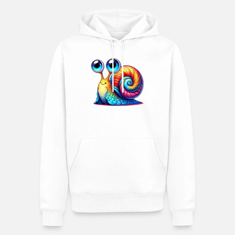 Escargot - Sweat à capuche Premium bio Homme - blanc