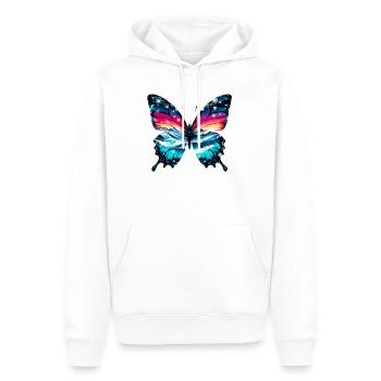Schmetterling - Männer Premium Bio Hoodie - Weiß - Vorne - Nico (187cm)