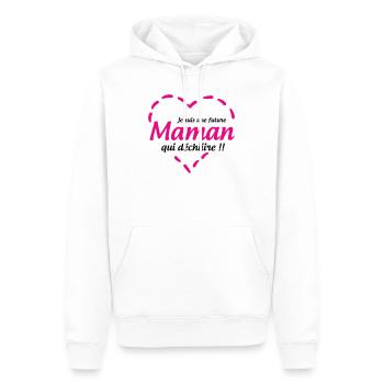 Je suis une future Maman qui déchiiire !! - Sweat à capuche Premium bio Homme - blanc - Devant - Nico (187cm)