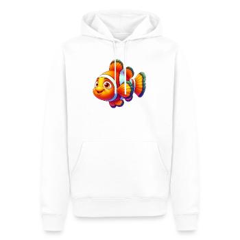 Poisson-clown - Sweat à capuche Premium bio Homme - blanc - Devant - Nico (187cm)