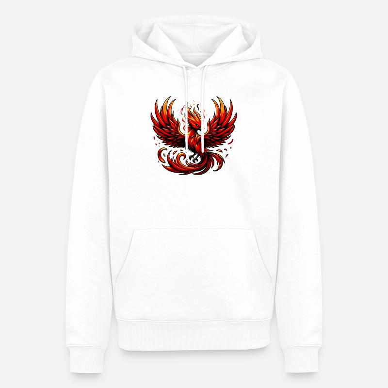 Roter Phönix - Männer Premium Bio Hoodie - Weiß