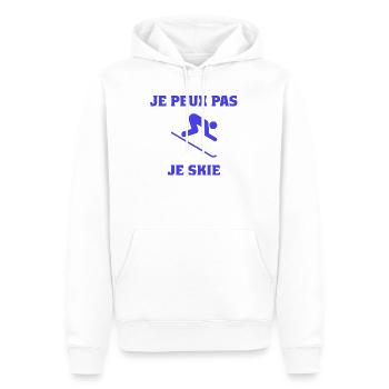 ICH KANN NICHT. SKI. BERG. SCHLÄGER. SCHNEE - Männer Premium Bio Hoodie - Weiß - Vorne - Nico (187cm)