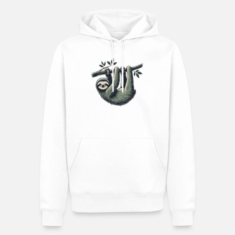 Paresse - Sweat à capuche Premium bio Homme - blanc
