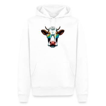 Vache - Sweat à capuche Premium bio Homme - blanc - Devant - Nico (187cm)