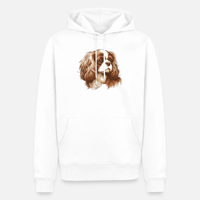 Cavalier King Charles Spaniel - Sweat à capuche Premium bio Homme - blanc