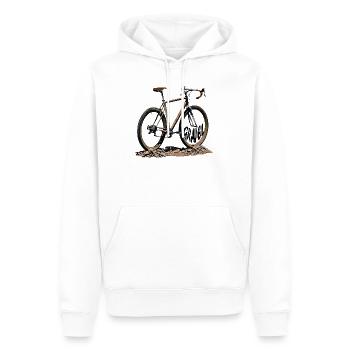 Gravelbike - Männer Premium Bio Hoodie - Weiß - Vorne - Nico (187cm)