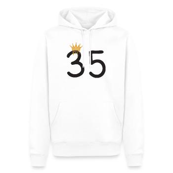 35 - Sweat à capuche Premium bio Homme - blanc - Devant - Nico (187cm)
