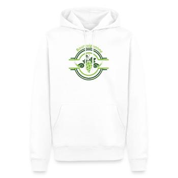 Burgunderfarbenes Rebenlogo mit Schnecken - Männer Premium Bio Hoodie - Weiß - Vorne - Nico (187cm)
