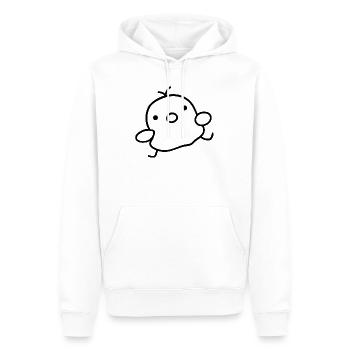 Drôle de poussin – Drôle de cher poussin - Sweat à capuche Premium bio Homme - blanc - Devant - Nico (187cm)
