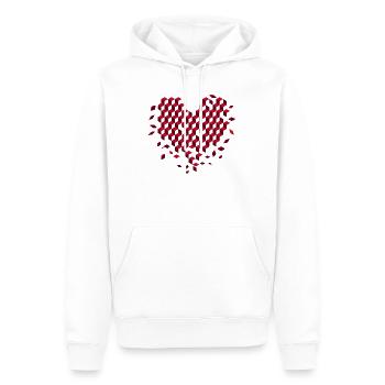 Geometrisches Herz aus roten Würfeln - Männer Premium Bio Hoodie - Weiß - Vorne - Nico (187cm)