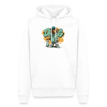 Graffiti Hund mit Hoodie - Männer Premium Bio Hoodie - Weiß - Vorne - Nico (187cm)