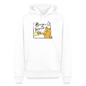 Chat Grand-père Cadeau Chats Grand-père Amoureux des chats - Sweat à capuche Premium bio Homme - blanc - Devant - Nico (187cm)