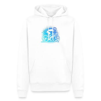 Motif de vélo de route avec une valeur de reconnaissance - Sweat à capuche Premium bio Homme - blanc - Devant - Nico (187cm)