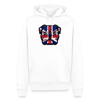 Union Jack Bulldoggen-Porträt - Männer Premium Bio Hoodie - Weiß - Vorne - Nico (187cm)