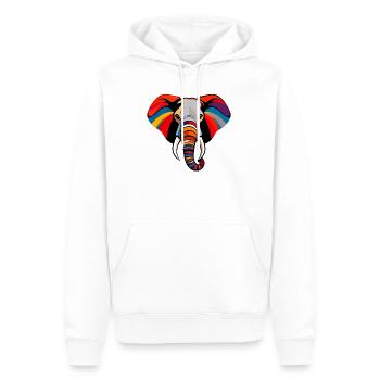 Colorful Elephant Head Art Pop Art Elephant Motif - Men’s Premium Organic Hoodie - white - Front - Nico (187cm)