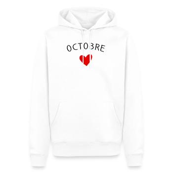 Future maman Octobre – Bébé en route ❤️ - Sweat à capuche Premium bio Homme - blanc - Devant - Nico (187cm)