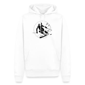 Ski Fahren Skiing Frau Silhouette - Männer Premium Bio Hoodie - Weiß - Vorne - Nico (187cm)