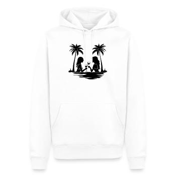 Filles Palmiers de Fête Femmes - Sweat à capuche Premium bio Homme - blanc - Devant - Nico (187cm)