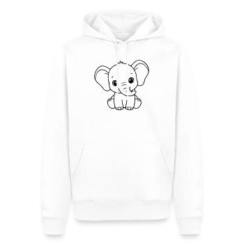 Niedliches Elefantenbaby – Schwarz und Weiß - Männer Premium Bio Hoodie - Weiß - Vorne - Nico (187cm)