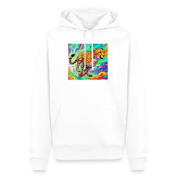 Gepard - Männer Premium Bio Hoodie - Weiß - Vorne - Nico (187cm)